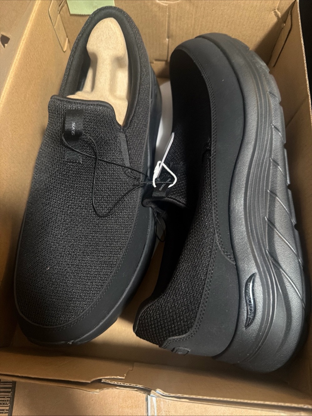 Skechers Arch Comfort Flex Mens Black Slip On Walking Shoes 66751S Size 13 - Picture 3 of 5